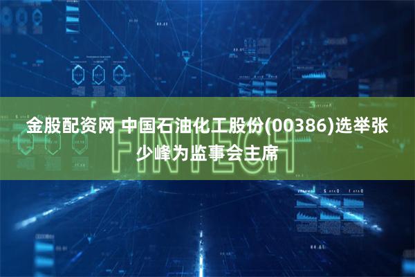 金股配资网 中国石油化工股份(00386)选举张少峰为监事会主席